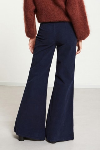 Pantalon en velours. - Bleu foncé