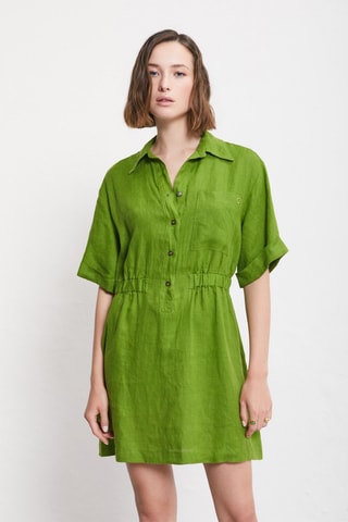Robe patineuse en lin - Vert clair