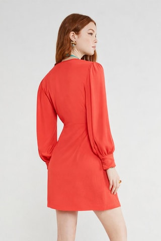Robe portefeuille en soie - Corail