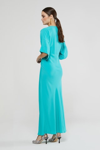 Robe longue en soie - Turquoise