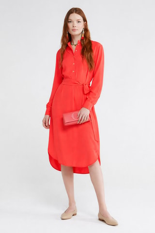 Robe droite en soie - Corail