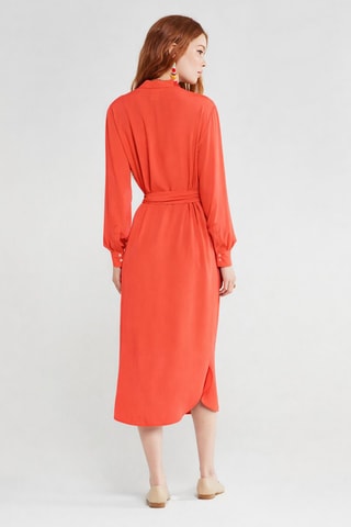 Robe droite en soie - Corail