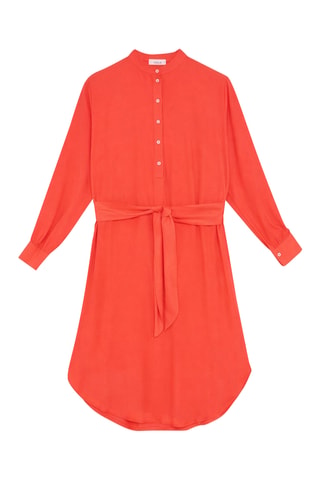 Robe droite en soie - Corail