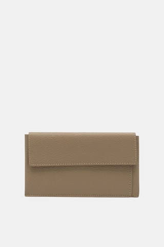 Leren Clutch en Pasjeshouder - Beige