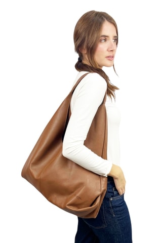 Leren Shopper en Clutch - Bruin