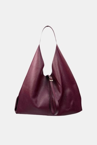Leren Shopper en Clutch - Bordeauxrood
