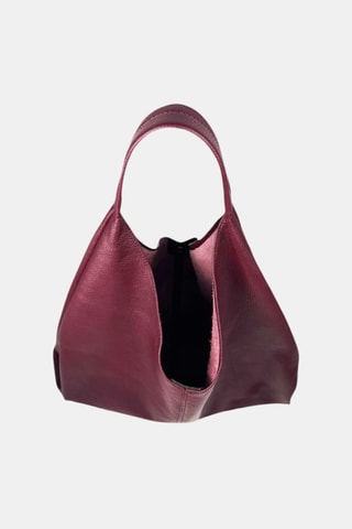 Leren Shopper en Clutch - Bordeauxrood