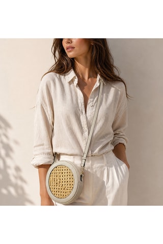 Leren Schoudertas Zara S/S - Beige