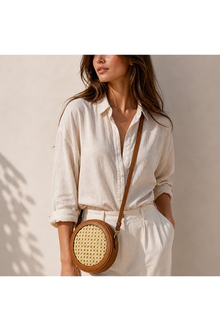 Leren Schoudertas Zara S/S - Beige