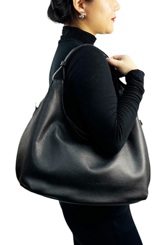 Leren Trendy Handtas Piccola Mary - Zwart