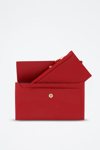 Leren Clutch en Pasjeshouder Frida - Rood