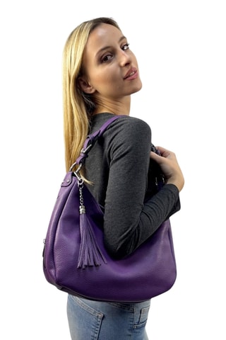 Leren Trendy Handtas Annalisa - Paars