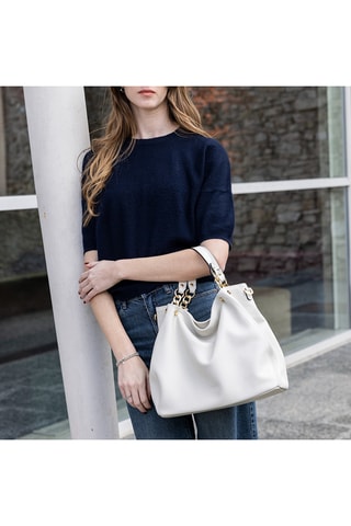 Leren Handtas Ocean - Beige