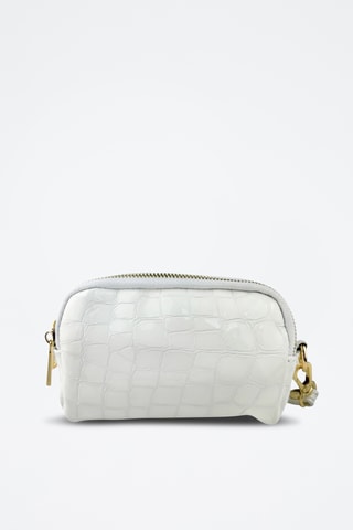 Leren Portemonnee Cosmo Croc - Wit