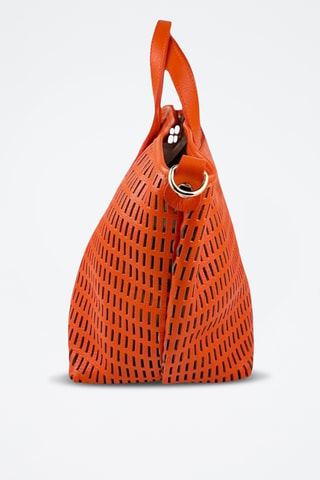 Leren Shopper en Clutch Sarin - Oranje