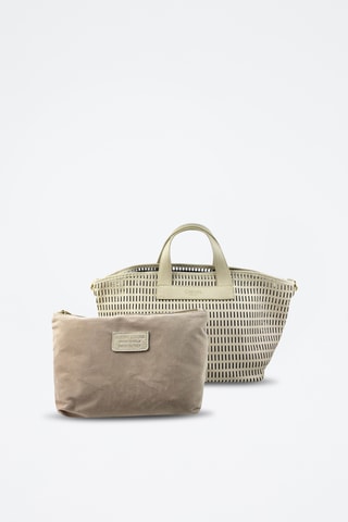 Leren Shopper en Clutch Sarin - Beige