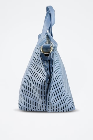 Leren Shopper en Clutch Sarin - Lichtblauw