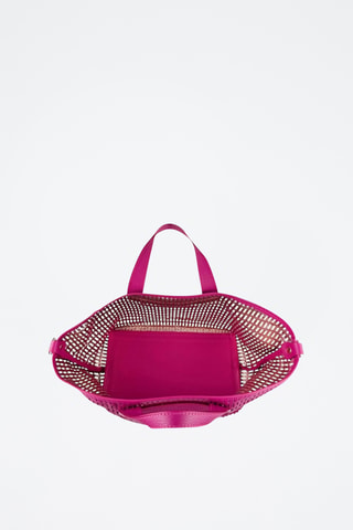 Leren Shopper en Clutch Sarin - Fuchsia