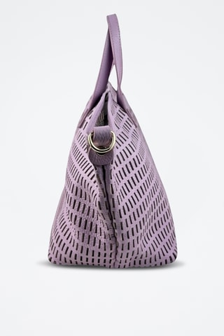 Leren Shopper en Clutch Sarin - Paars