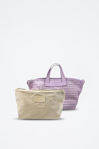 Leren Shopper en Clutch Sarin - Paars