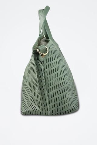 Leren Shopper en Clutch Sarin - Groen