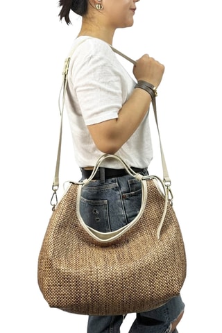 Leren Handtas Piccola Mary - Beige