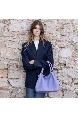 Leren Handtas Cloe - Lichtblauw