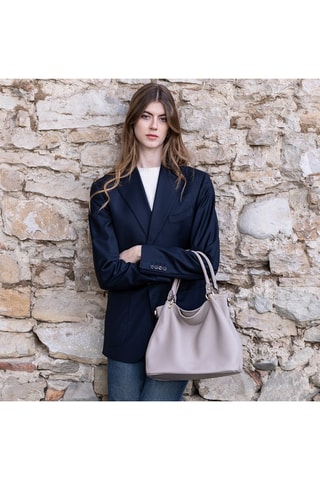 Leren Handtas Cloe - Taupe