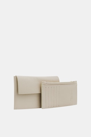Leren Clutch en Pasjeshouder - Beige