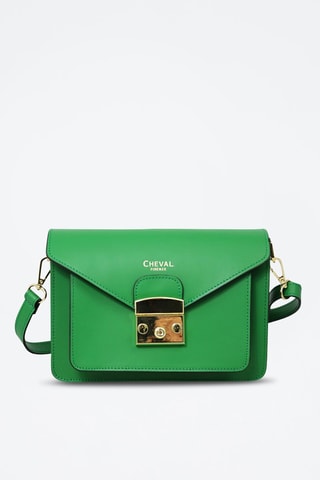 Leren Schoudertas Zaniah - Wit - Groen