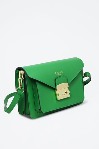 Leren Schoudertas Zaniah - Wit - Groen