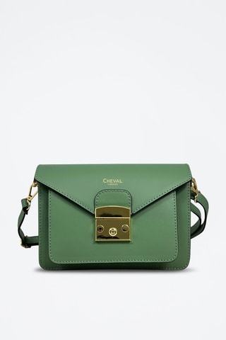 Leren Schoudertas Zaniah - Wit - Groen