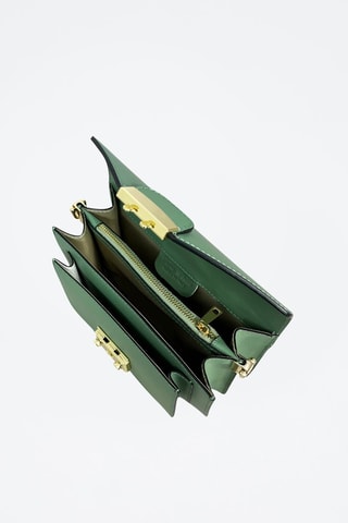 Leren Schoudertas Zaniah - Wit - Groen
