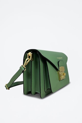 Leren Schoudertas Zaniah - Wit - Groen