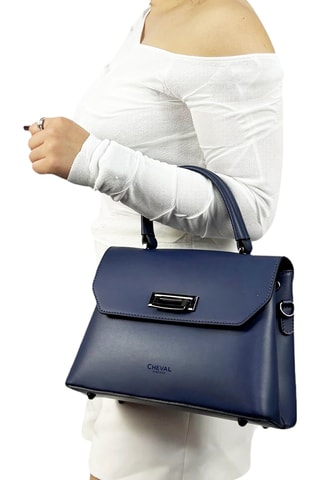 Leren Handtas Belen - Blauw