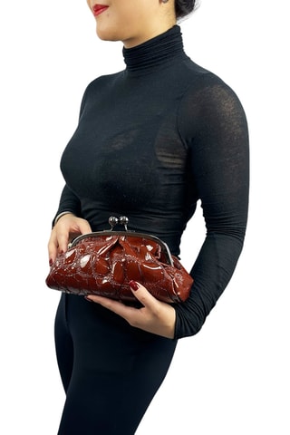 Leren Clutch Vittoria - Bruin