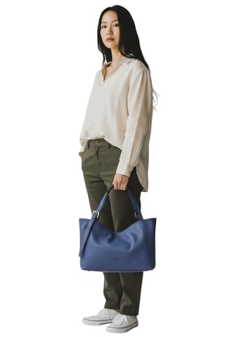 Leren Trendy Handtas Malaga - Blauw