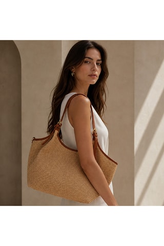 Leren Schoudertas Ocean - Beige