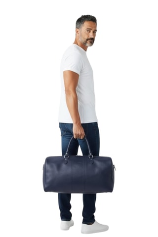 Leren Reistas Cortina - 51 cm - Blauw