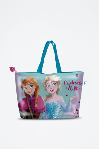 Saco de praia Elsa e Anna Frozen Disney - Azul