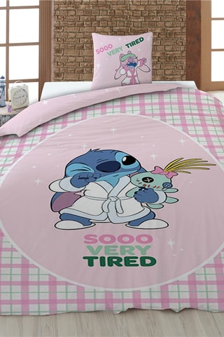 Capa de edredão Stitch Lilo e Stitch Disney - Rosa