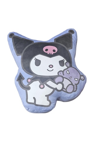Almofada 3D Kuromi Hello kitty Sanrio - Azul-marinho - 35 x 35,3 x 3 cm