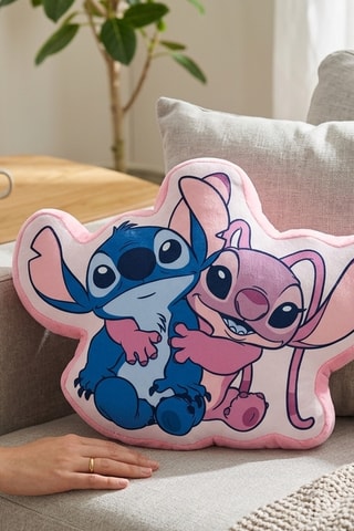 Almofada 3D Lilo e Stitch Disney - Rosa e azul-cobalto - 35 x 35 cm