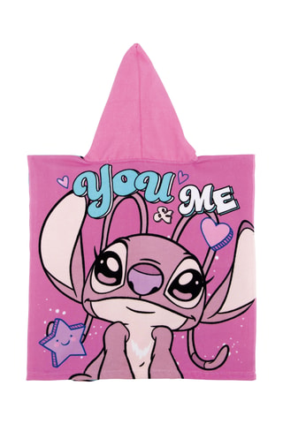 Poncho Angel e Stitch Lilo e Stitch Disney - Rosa