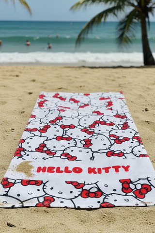 Toalha de praia Hello Kitty Sanrio - Branco - 70 x 140 cm