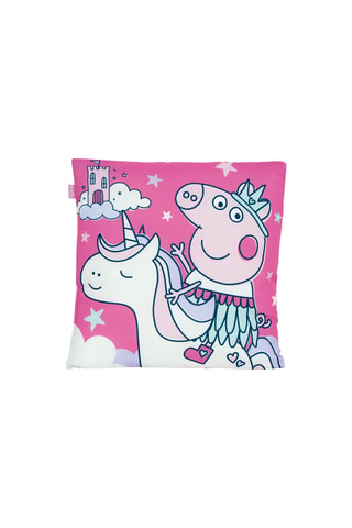 Almofada Porquinha Peppa e Licorne - Rosa e branco - 40 x 10 x 40 cm