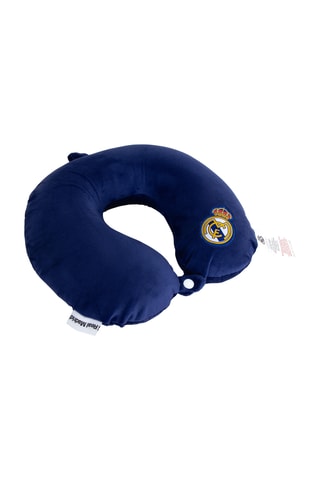 Almofada de pescoço em veludo Real Madrid CF - 30 x 30 x 6 cm - Azul-marinho