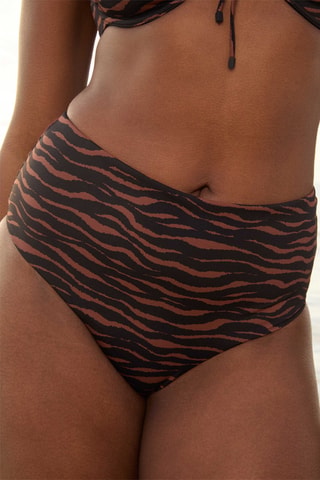 Bikinibroekje Hoge Taille Zebra - Bruin