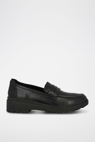 Mocassins à talons en cuir Calla - Noir