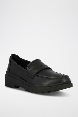 Mocassins à talons en cuir Calla - Noir